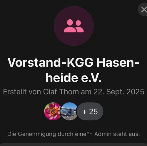 Neue WhatsApp- Gruppe des Vorstandes